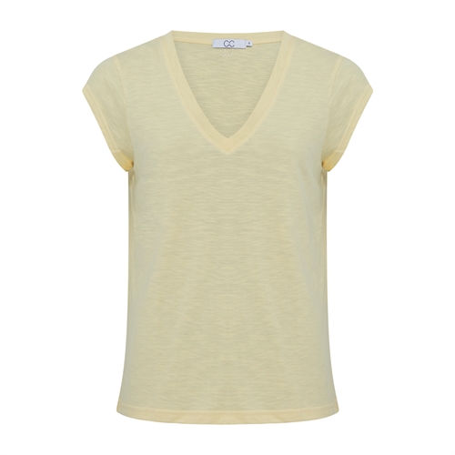Basic Light Yellow V-Neck T-Shirt
